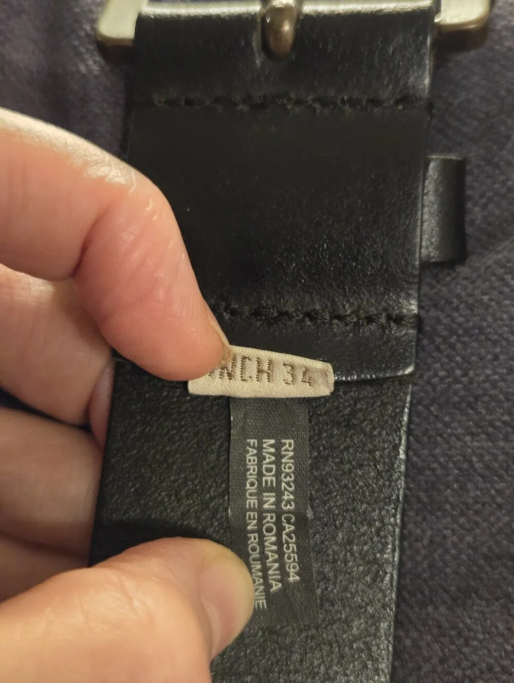 Diesel MINO5 Black Buffalo Leather Belt Size 34 Logo Buckle Extra Tough Brass